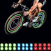 Vista 8 de Luces de rueda de bicicleta, luces de radios de bicicleta con baterías incluidas, luces de rueda de bicicleta impermeables para ciclismo seguro