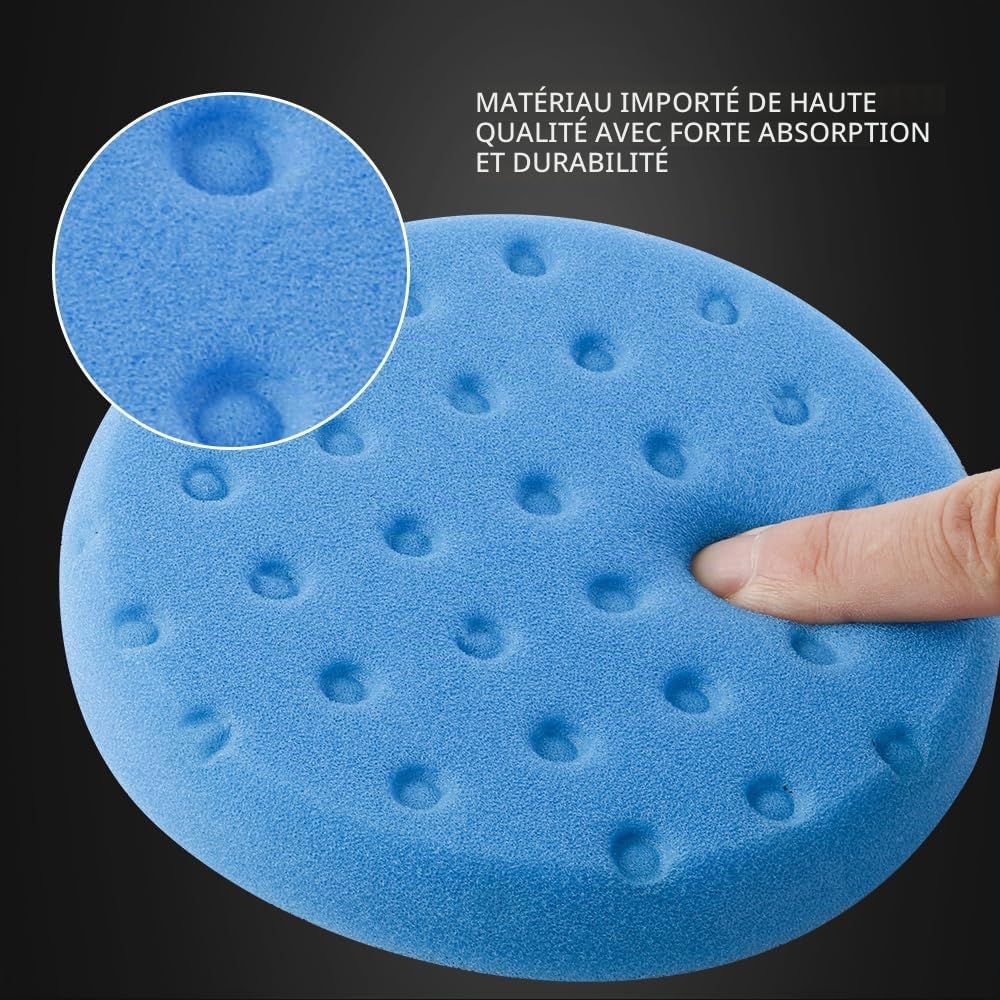SPTA Polissage Pad, 5 Pièces 150mm/6 Pouces Éponge de Polissage Kit de Polissage pour Voiture Polisseur Tampon Pad/pour RO/DA Double Action polisseuse Polissage -FP3MS6-MIX