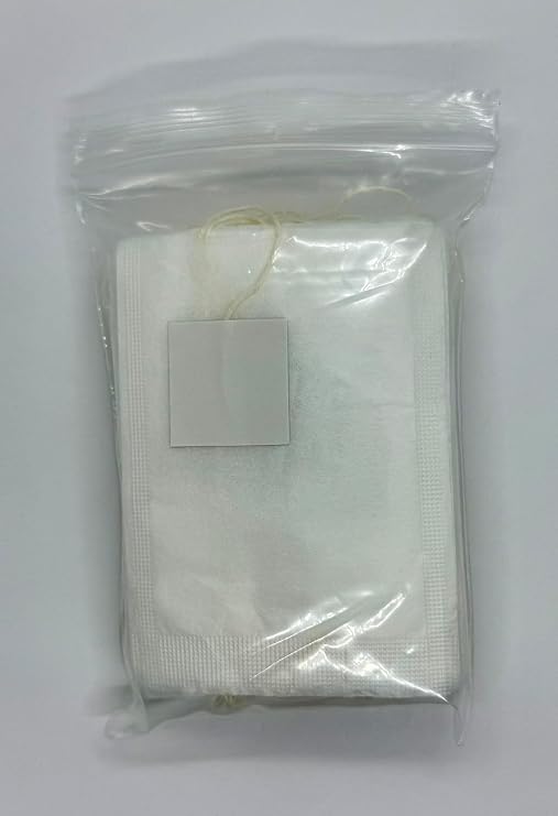 250 Empty Tea Bags 2.36 x 3.14 (60 x 80 mm) White Compostable, With String and Tag Tea Infuser for Loose Tea Herbs are Disposable Tea Strainer Bags Made of Wood (Pulp) Fibers.