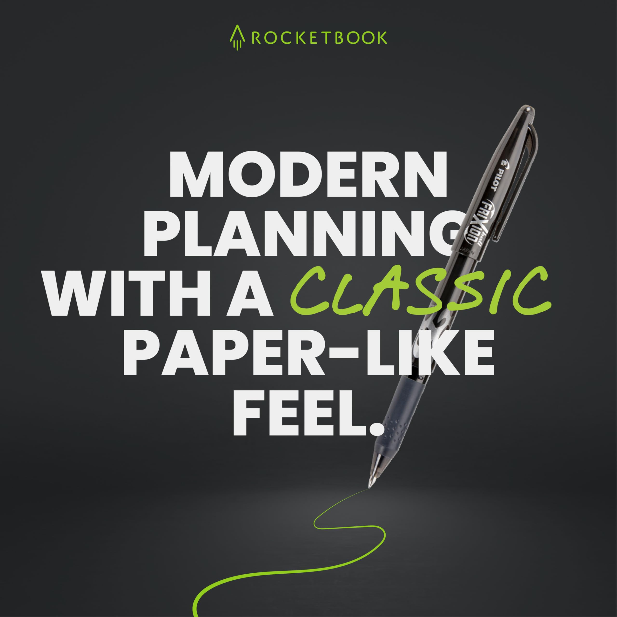 Rocketbook Flex Planner, riutilizzabile non datato intelligente, formato lettera 21,6 x 28 cm verde - Giornaliero, settimanale, mensile, calendario annuale, attività, obiettivi, pianificazione