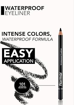 Flormar Mat Bitişli Suya Dayanıklı Göz Kalemi (SİYAH) - Waterproof Eyeliner - 101 Black Ice - 8690604109012