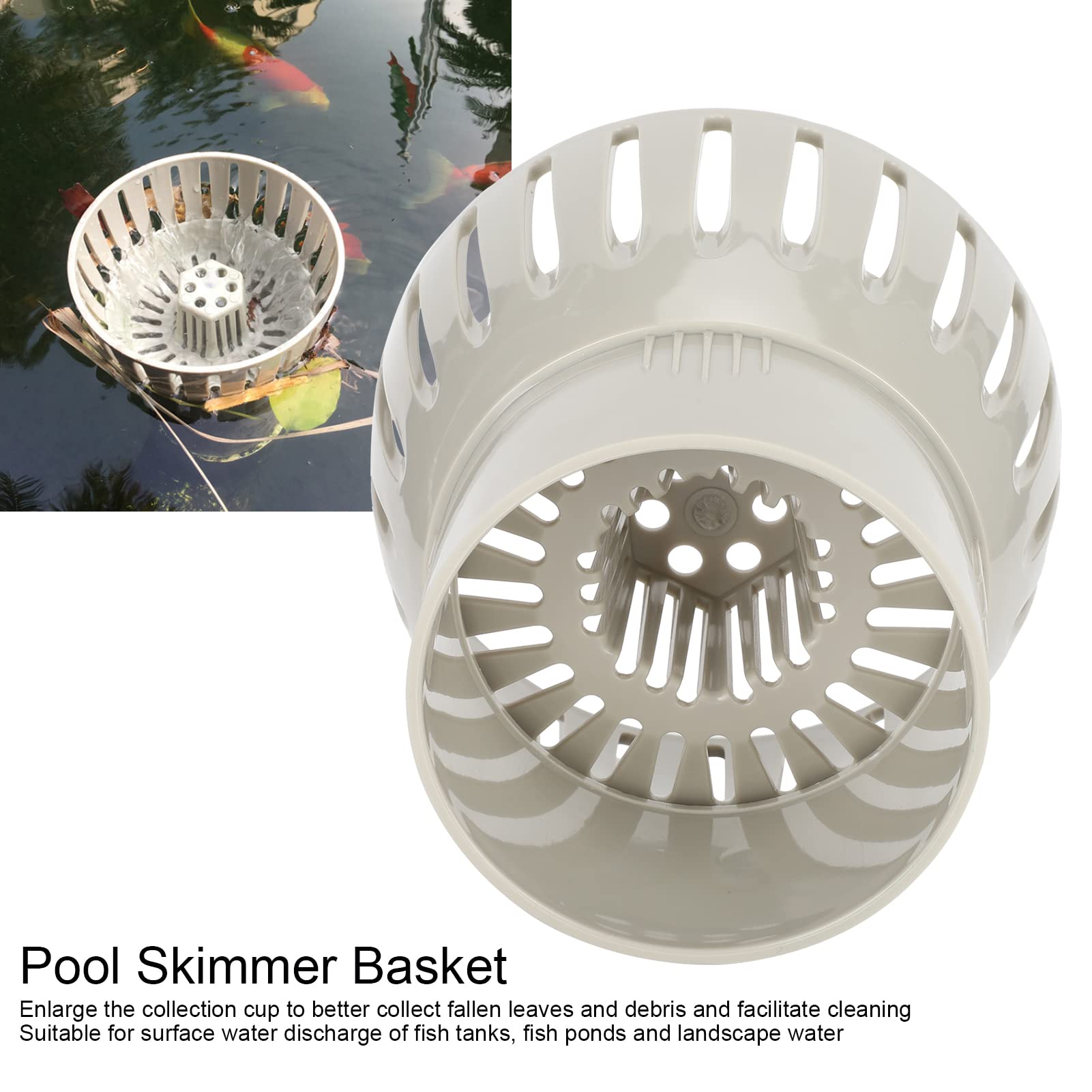 Raccoglitore di Foglie con Filtro per Piscina in plastica per Acquario paesaggistico (Calibre 110MM)