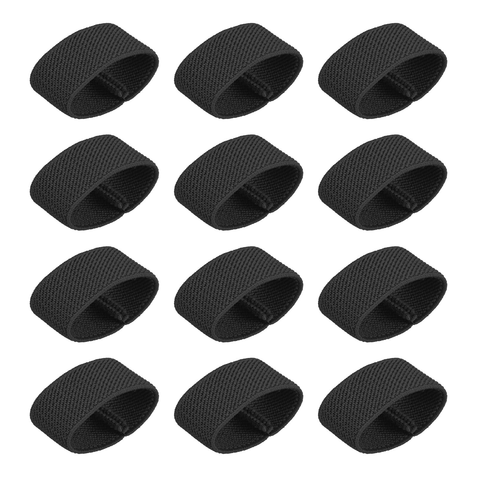 1.57IN Elastic Belt Keepers Strap Organizers [12PCS] - Web Belt Loop Stays Use for Backpack Straps & Wide Sashes & Retainer Band - [Black] Harness Band Holder-image-27