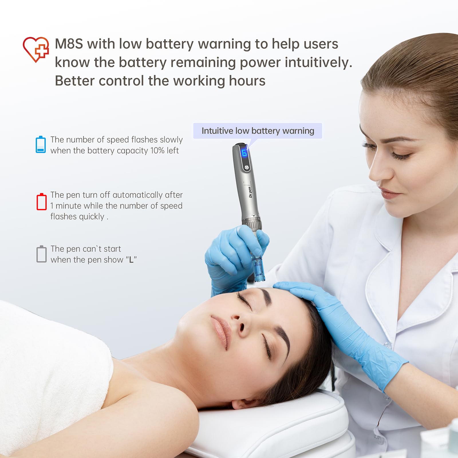 M8S Microneedling Pen Professional Wireless Dermapen with 22 Replacement Cartridges Needles 6 Speeds Adjustable Micro Needling Microneedle Machine for Skin Care M8SKIT-UK