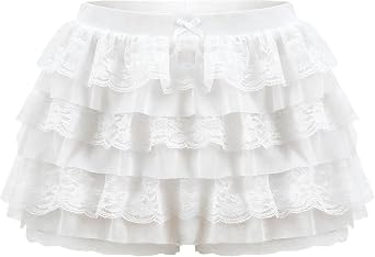 Women Ruffle Shorts Lace Multi-Layered Bloomers, Lolita Bloomers Cute Pumpkin Pants Sexy Boyshorts Mini Shorts