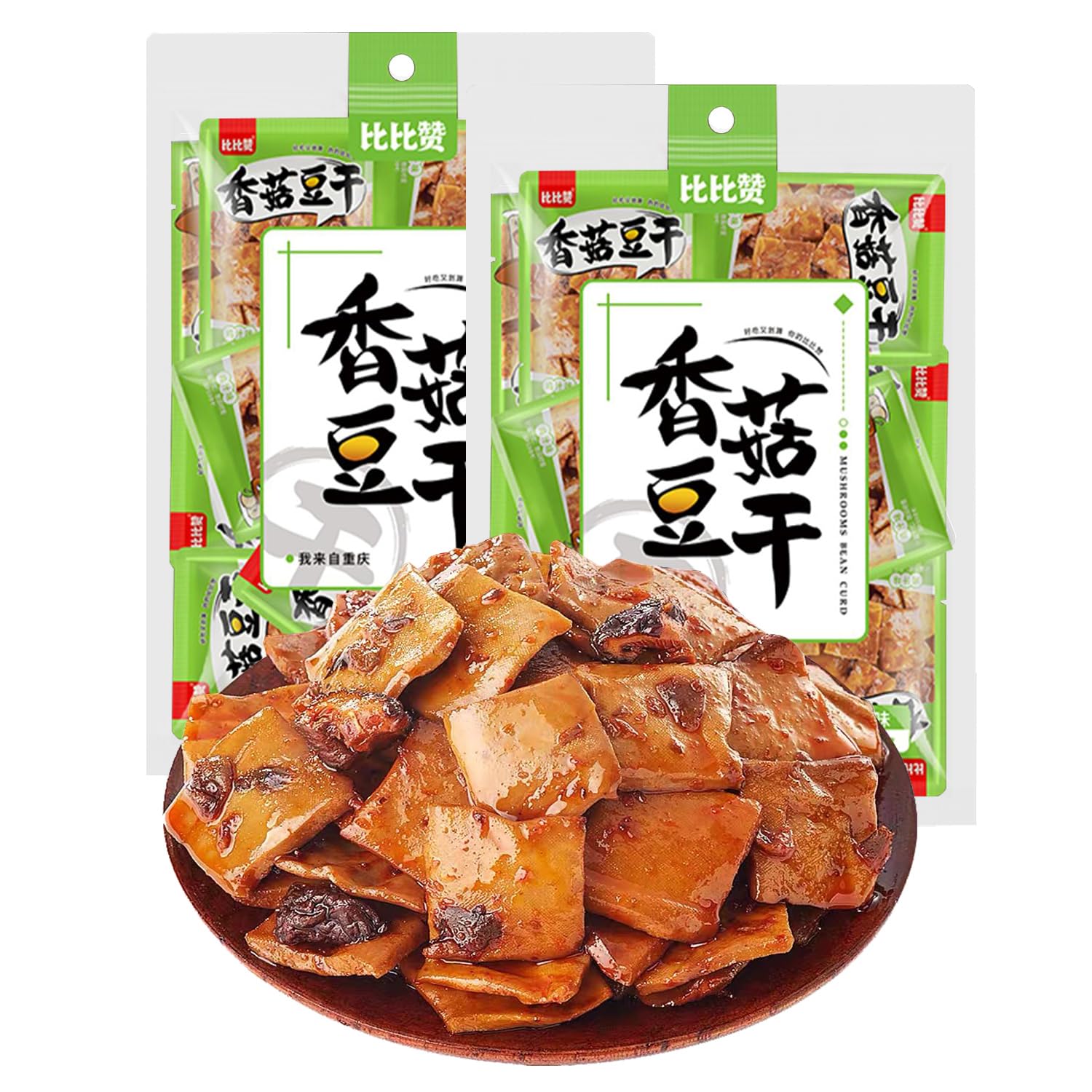 Phuumy 500g Spicy Dried Tofu,Dried Tofu with Chilli and Mushroom,Delicious Inari Tofu Pockets with Tantalizing La Tiaolatiao Spicy Strips, Perfectly Complemented by Tofu Skin and Dried Tofu