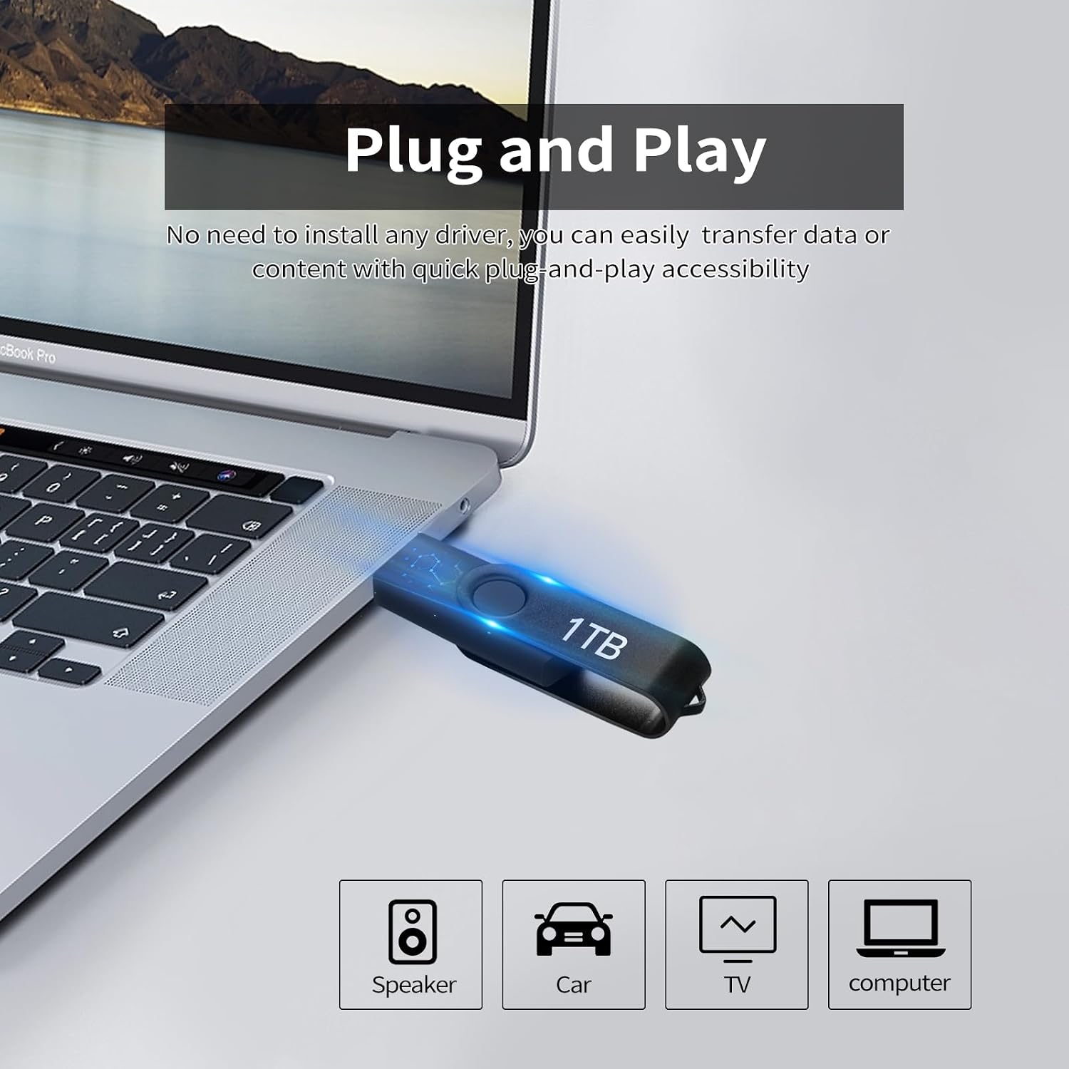USB Drive 1TB, High-Speed USB Flash Drive 1TB with Keychain, Portable Thumb Drive - Large Capacity Memory Stick 1TB for PC/Laptop, 1 Terabyte Data Storage USB Stick 1TB: USB Storage Flash Drive 1000GB
