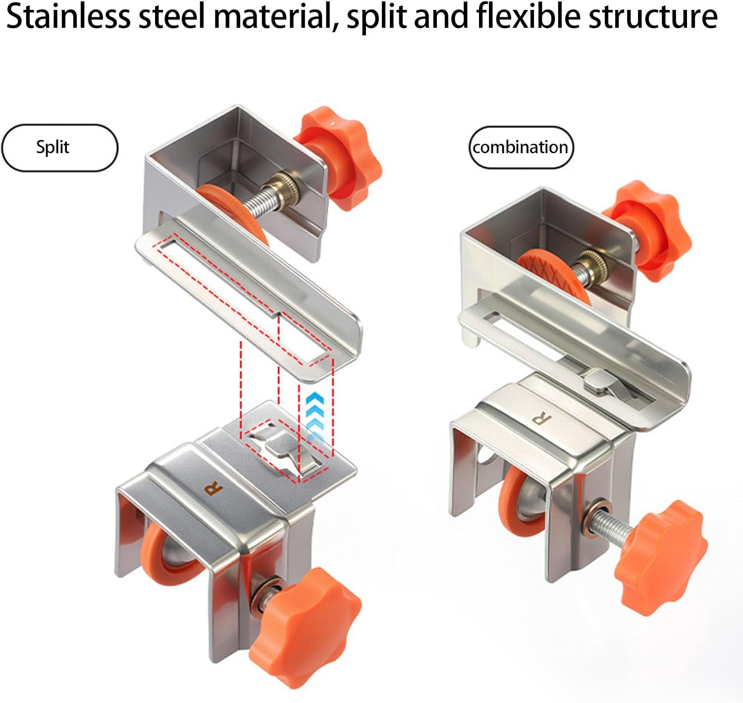 Pair of Multipuprose Drawer Panel Fasteners Sturdy Stainless Steel Mounting Hardware for Home Office Storage Quick Installation Drawer Fixing Clip