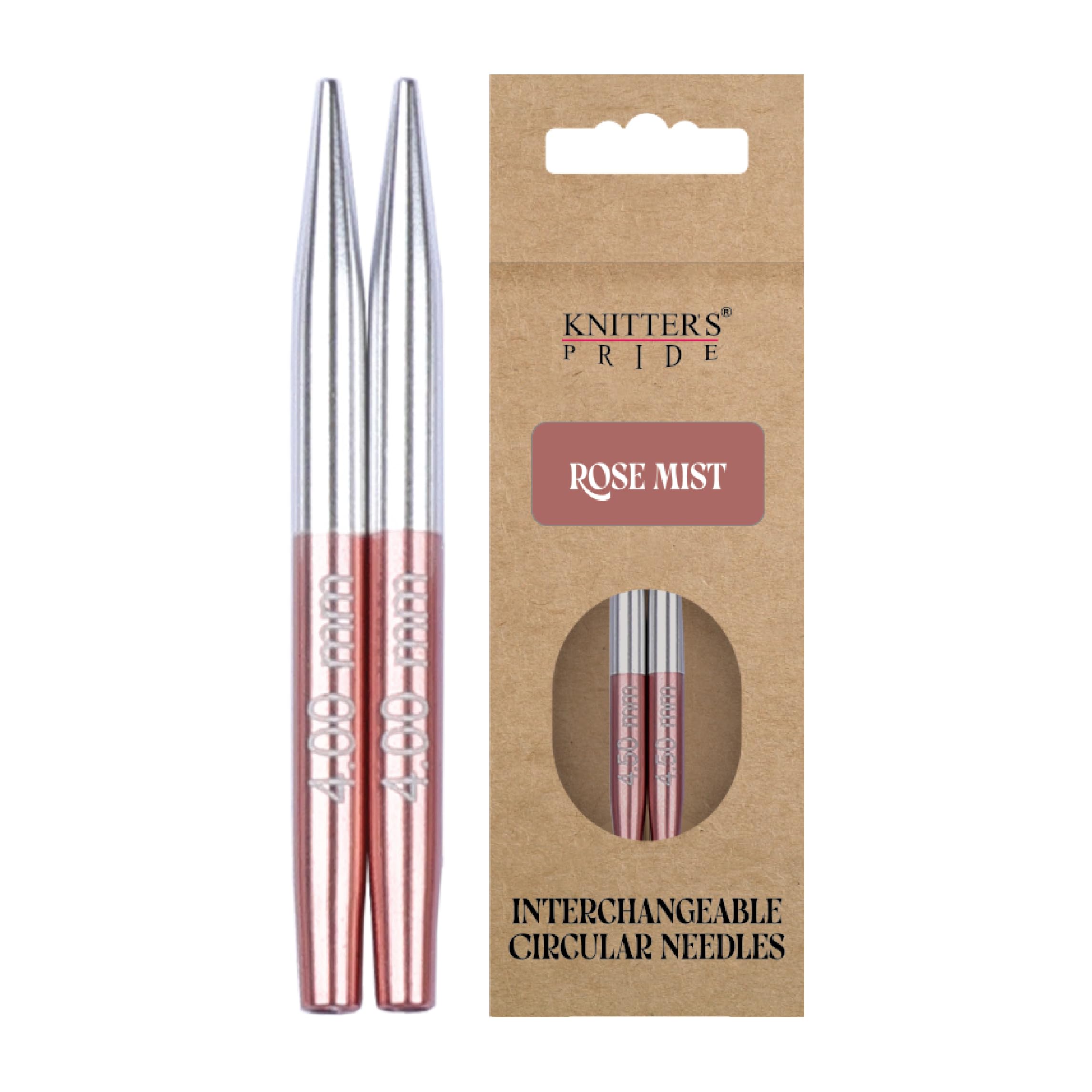 Knitter's Pride Rose Gold/Silver Rosemist Mini Interchangeable Needle Tip 4.0 Mm 5 Cm And Pink - 1 Piece