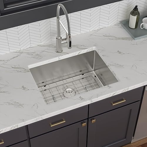 Miniatura 3 de Lofeyo - Fregadero de barra empotrado de 21 pulgadas, fregadero de cocina de acero inoxidable de calibre 16, esquina redonda, cuenco individual