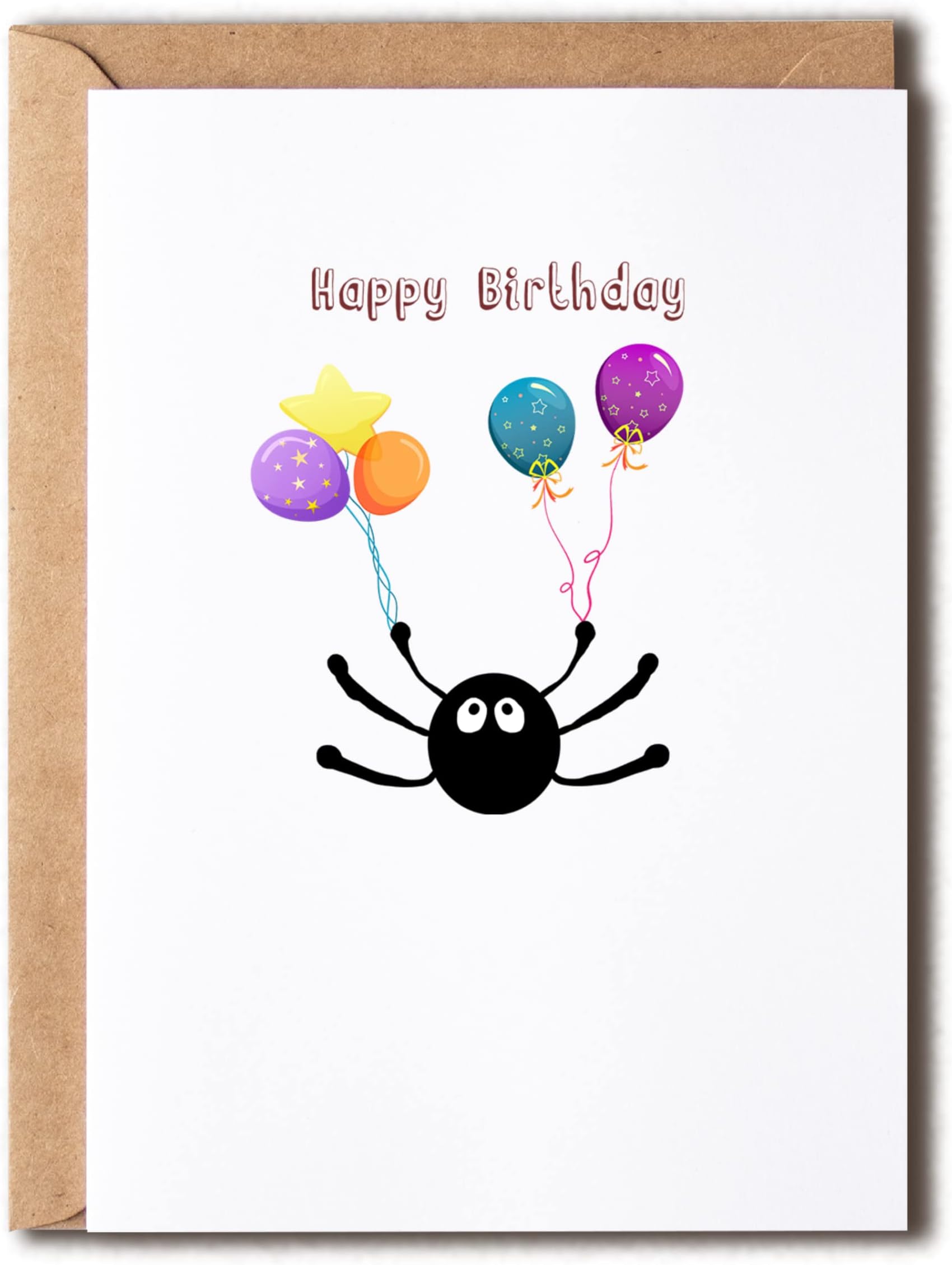 Happy Birthday Card - Studio Ghibli Soot Ball Birthday Card Spirited Away Totoro Japanese Anime Friend Hand Drawn Kiki - Spider Birthday Card, 5 x 7 inches