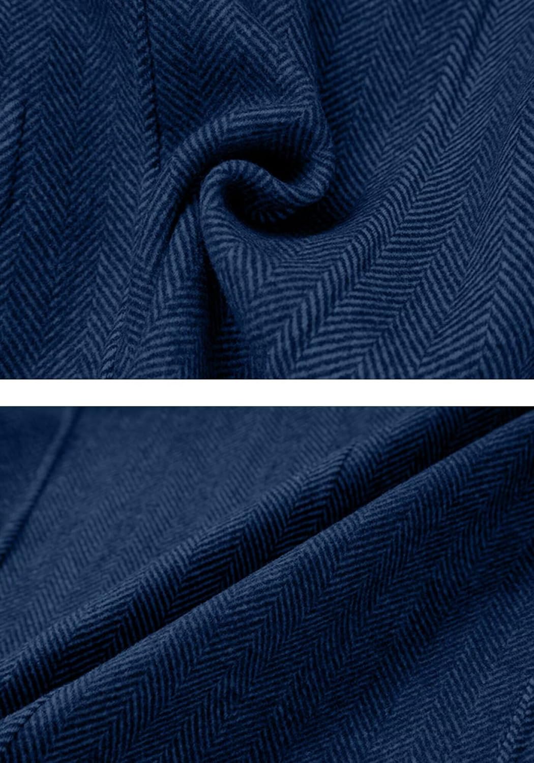 Mens Herringbone Tweed Blazer Vintage Wool Blend Sport Coat Jacket 2 Button Casual Wedding Groomsmen Prom Suit