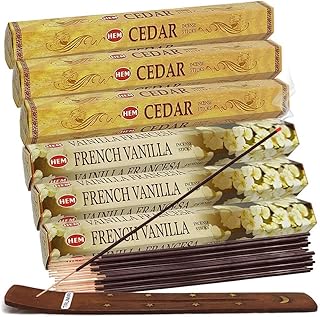 TRUMIRI French Vanilla & Cedar Incense Sticks Bundle - 6 Sets of 20 Sticks Each, 120 Count