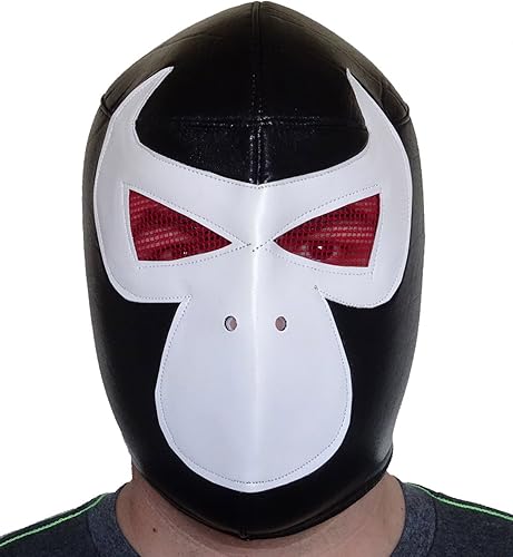 Bane villan Lucha última intervensión Wrestling Máscara Pro-fit disfraz Wearblanconegro