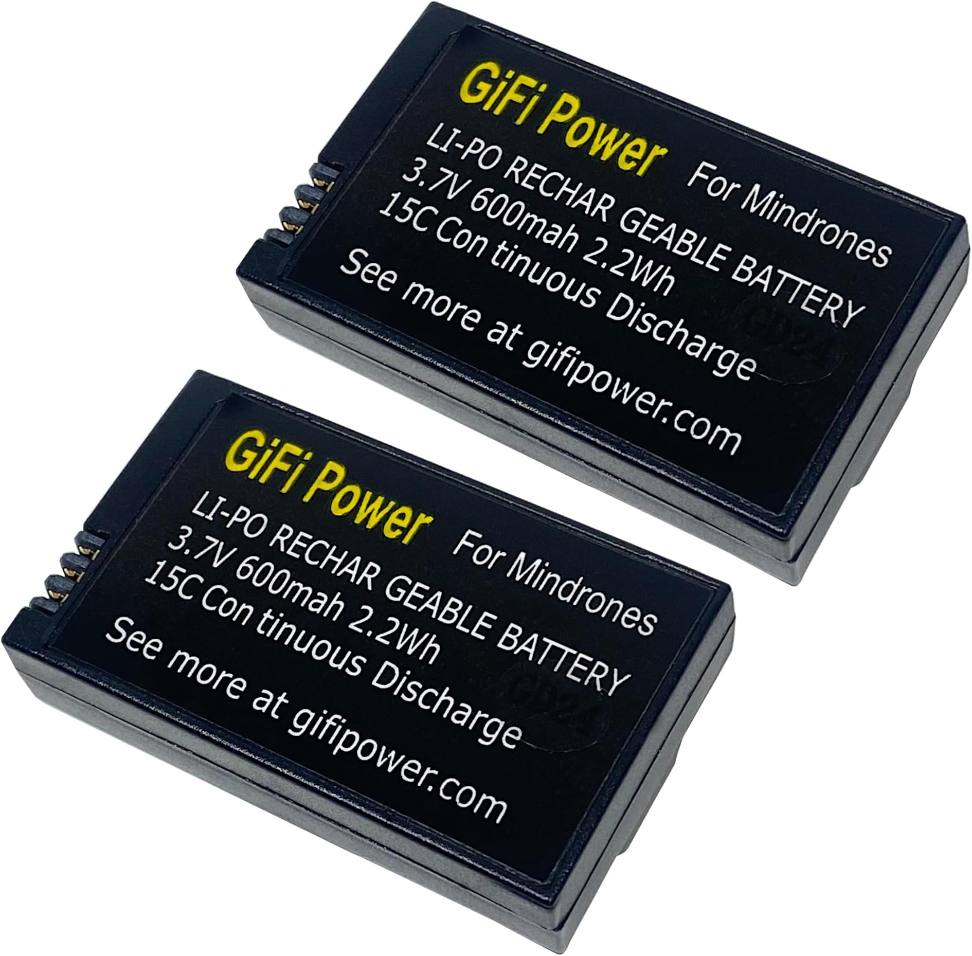 MaximalPower 2x 3.7v 600mAh Li-po Battery w/Circuit Protective IC for Parrot MiniDrones Jumping Sumo, Parrot Mini Drone Rolling Spider Upgrade two batteries