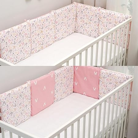 Bgyl 6枚 ベビー ベッドフェンス ベビー ベッド ガード 赤ちゃん クッション ベッドバンパー 通気性ベッドガード 無添加素材 綿100 お布団ズレ 転落防止 衝撃吸収 収納便利 ベッド柵 ベッドガード フェンス オンライン通販