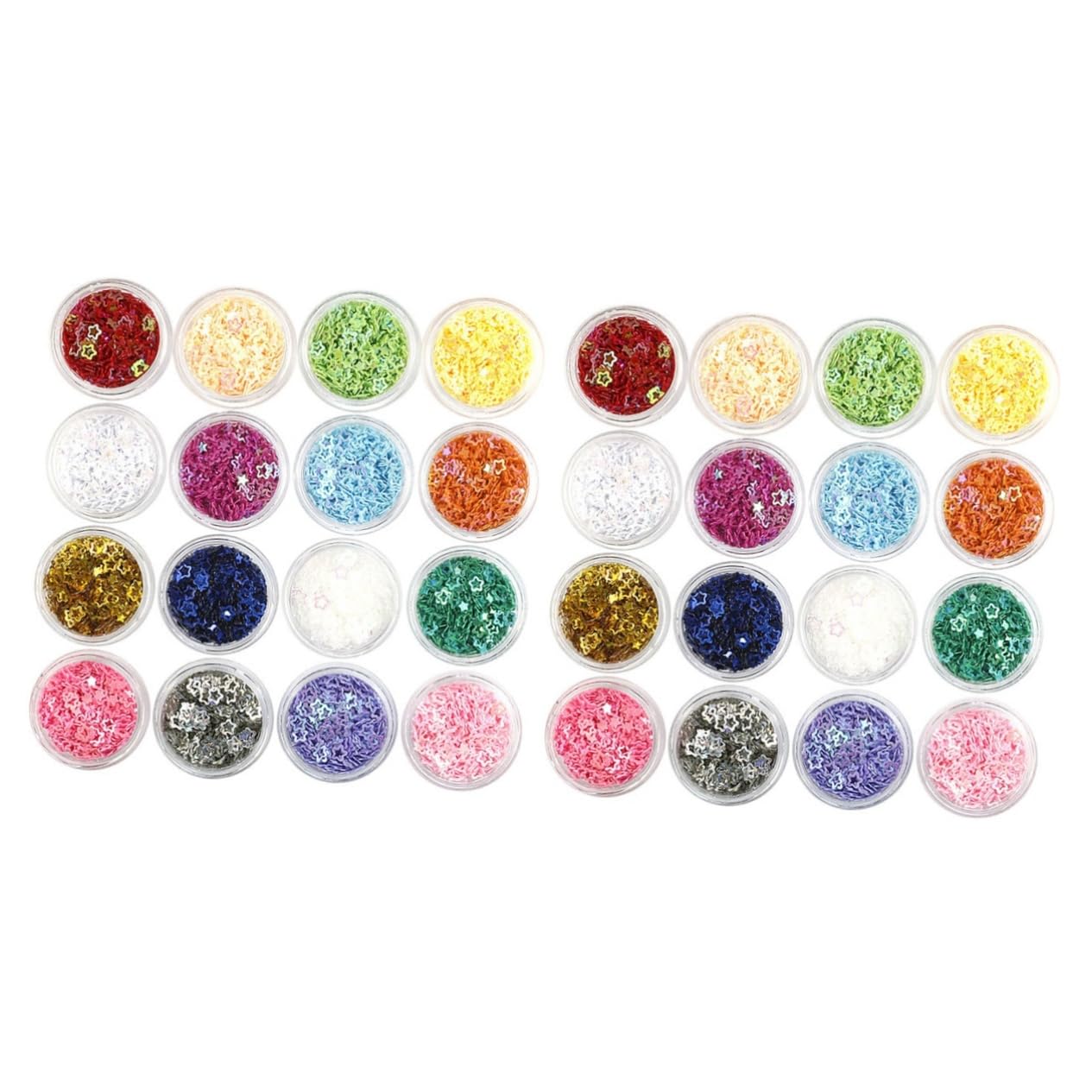 Healeved 32 Scatole glitter stella a cinque punte gel unghie primer unghie glitter per unghie glitter per il corpo glitter per il viso glitter per il trucco scintillio festivo paillettes