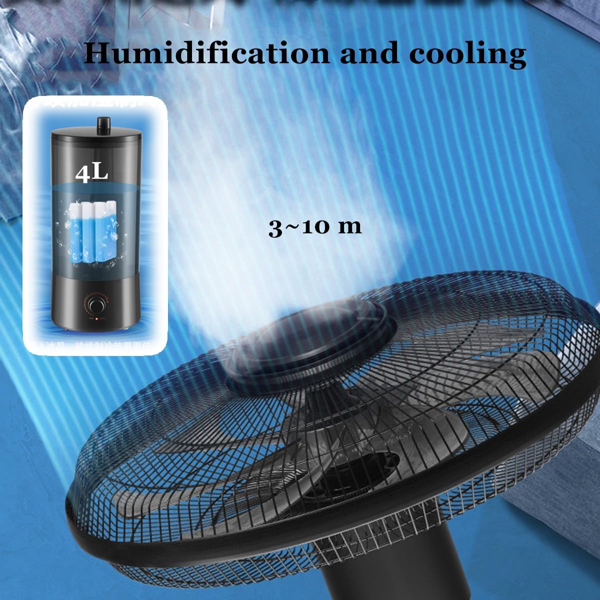 Ventilatore portatile da 42 cm con 3 velocità di raffreddamento ventilatore a piedistallo oscillante per giardino, patio, garage, soggiorno e camera da letto