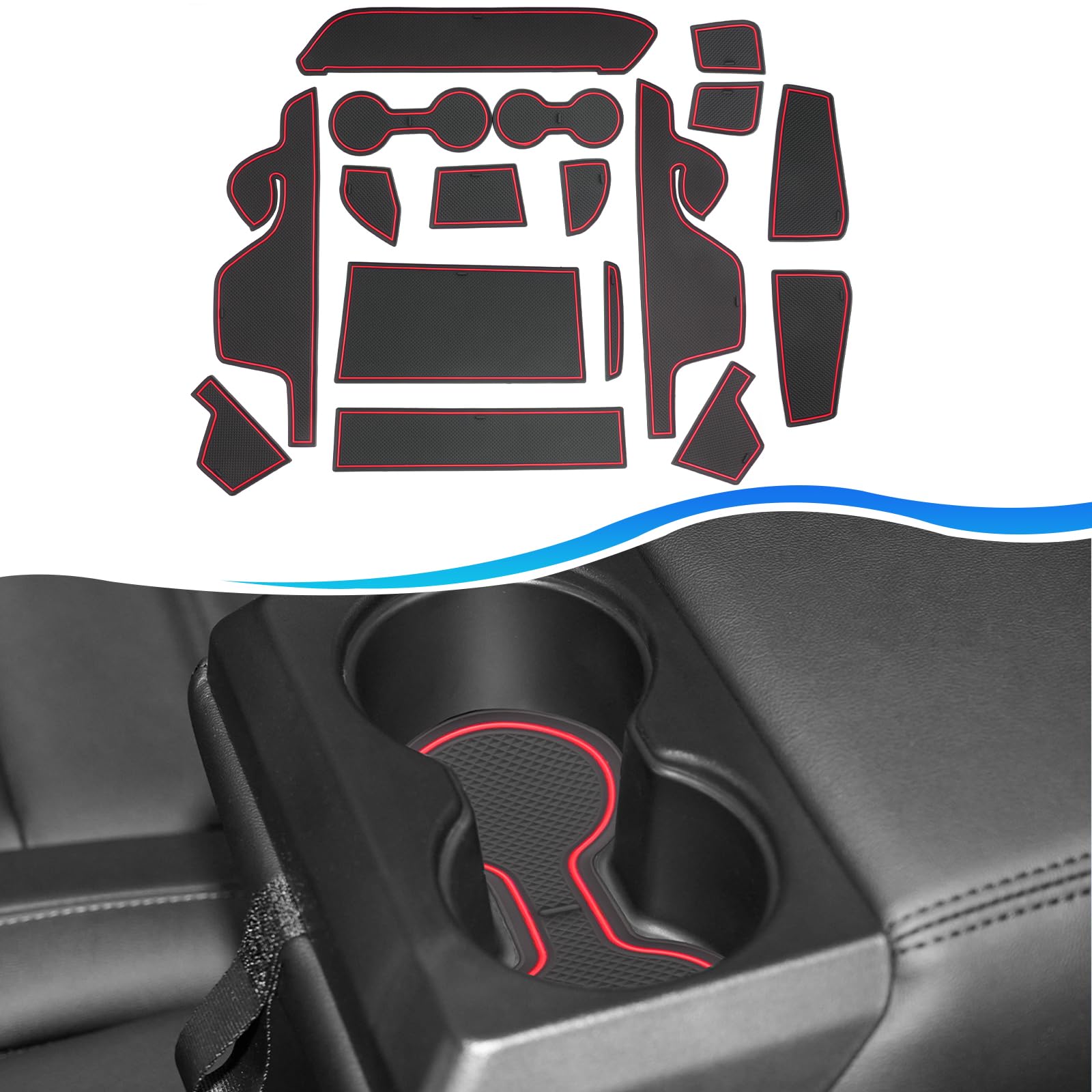 SXCY for 2024 Ford Ranger Accessories Cup Holder Inserts Liner 2024 Ranger Door Slot Mats Cupholder Coasters for 2024 Ford Ranger Lariat/Raptor/XL/XLT