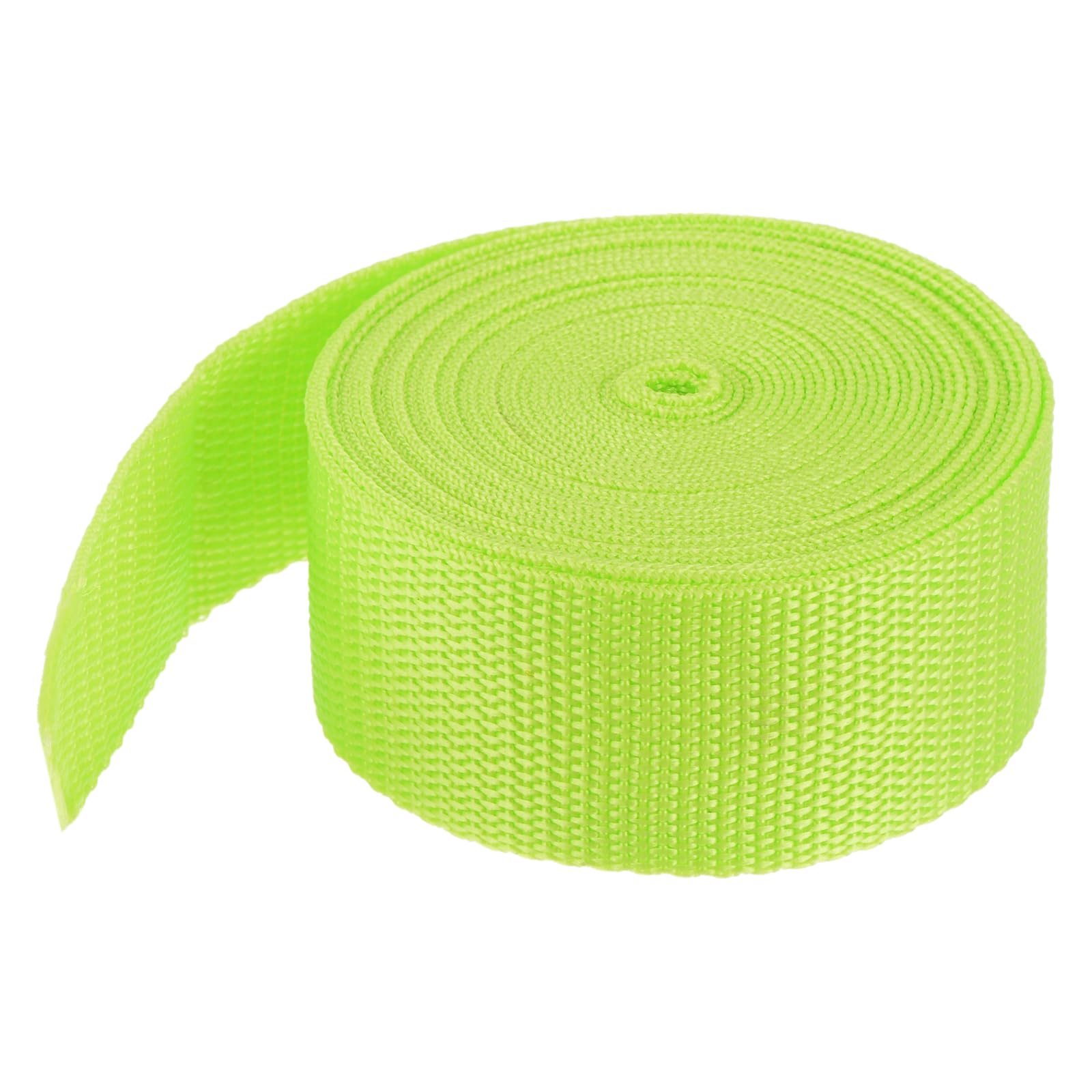 MECCANIXITY Lightweight Polypropylene Webbing Strap 1 1/2" 5 Yard Backpack Strapping Band Yellowish Green for Outdoor Luggage Cargo Straps