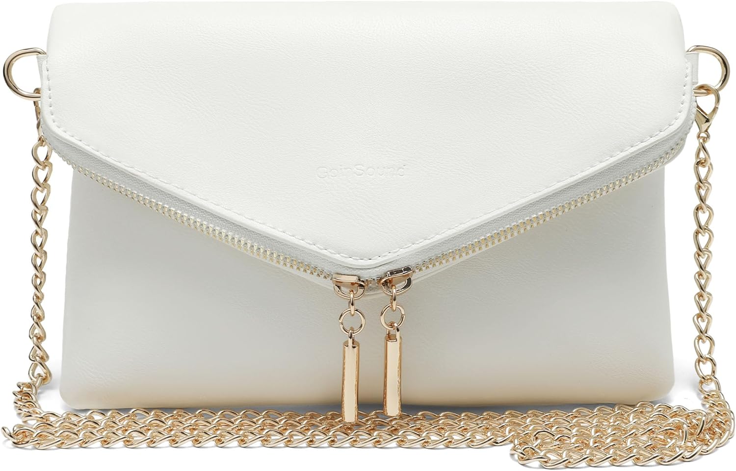 Envelop Clutch Purses for Women Crossbody Bags with Chain Strap Leather Shoulder Bag 3 Card Slot Inside