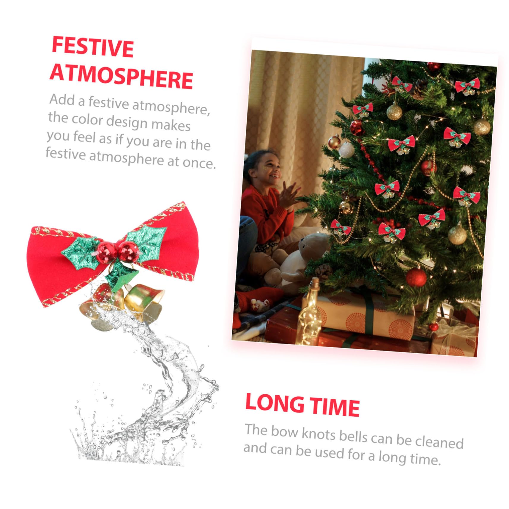 OUNONA 144stücke Weihnachtsbaum Dekorationen Mit Und Schleifen Rote Ornamente Für Festliche Arrangements Für Weihnachtsfeiern Und Projekte