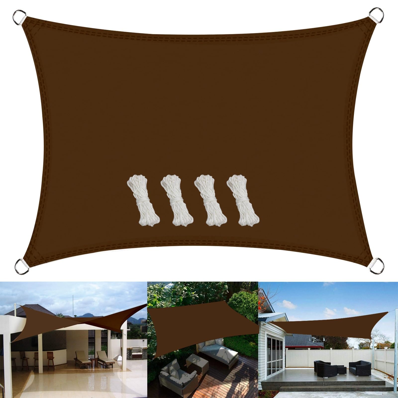 Voile d'ombrage résistant à l'eau 1.4x1.6m pour abri de jardin et patio