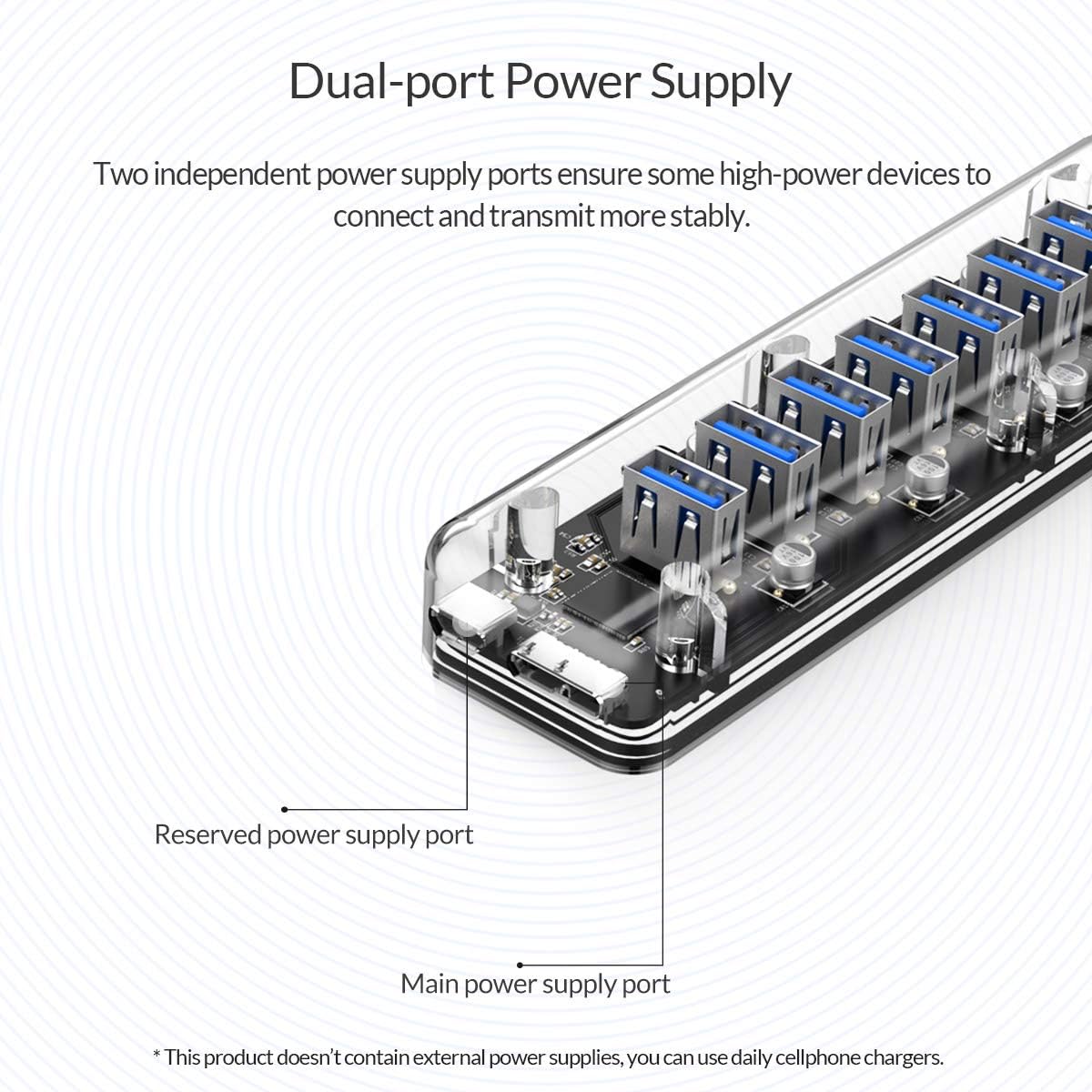 ORICO Hub Dual Power Supply Ports