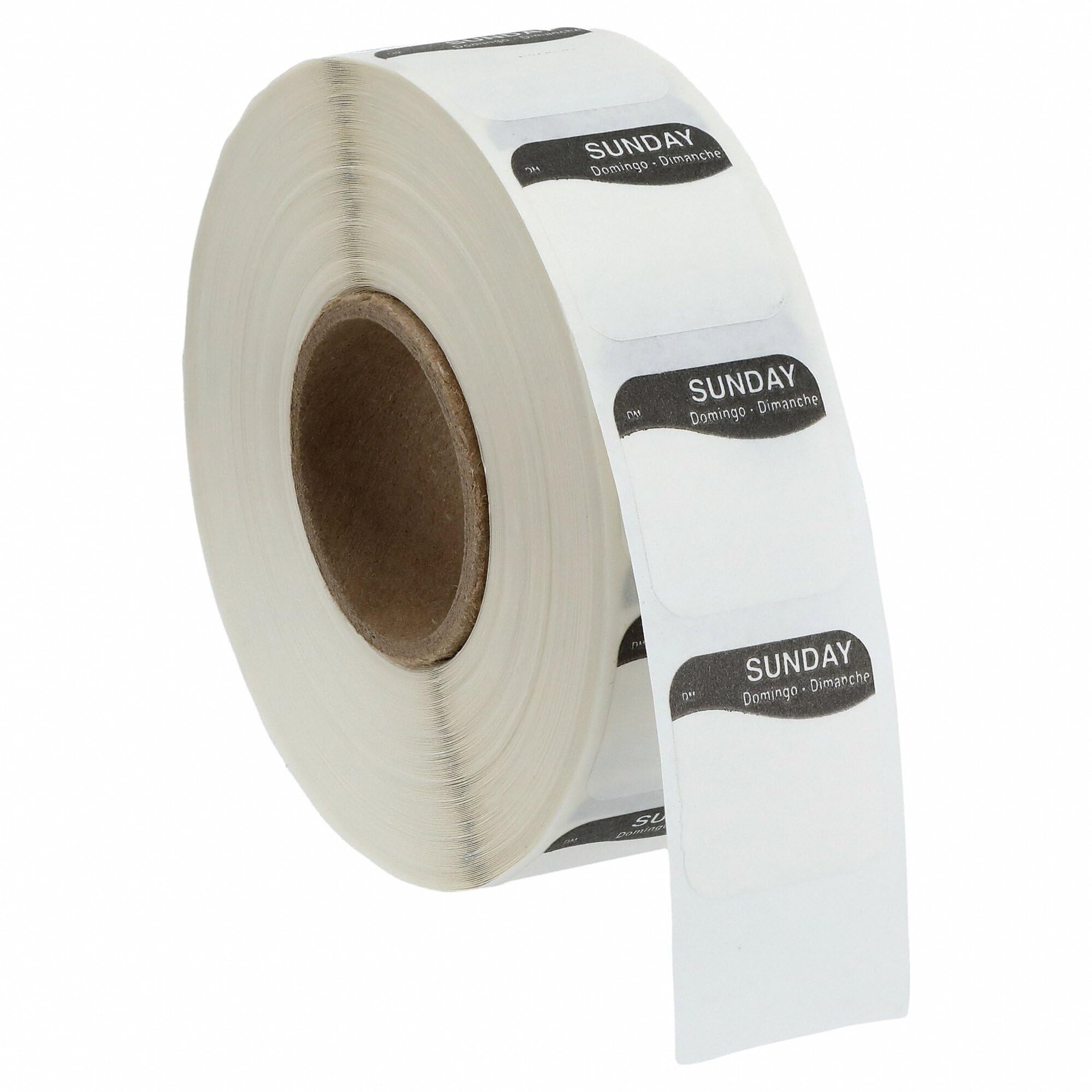 DayMark DissolveMark Day of The Week Trilingual Dissolvable Label, Sunday, 3/4" x 3/4", Black (Roll of 1000) โ image 1