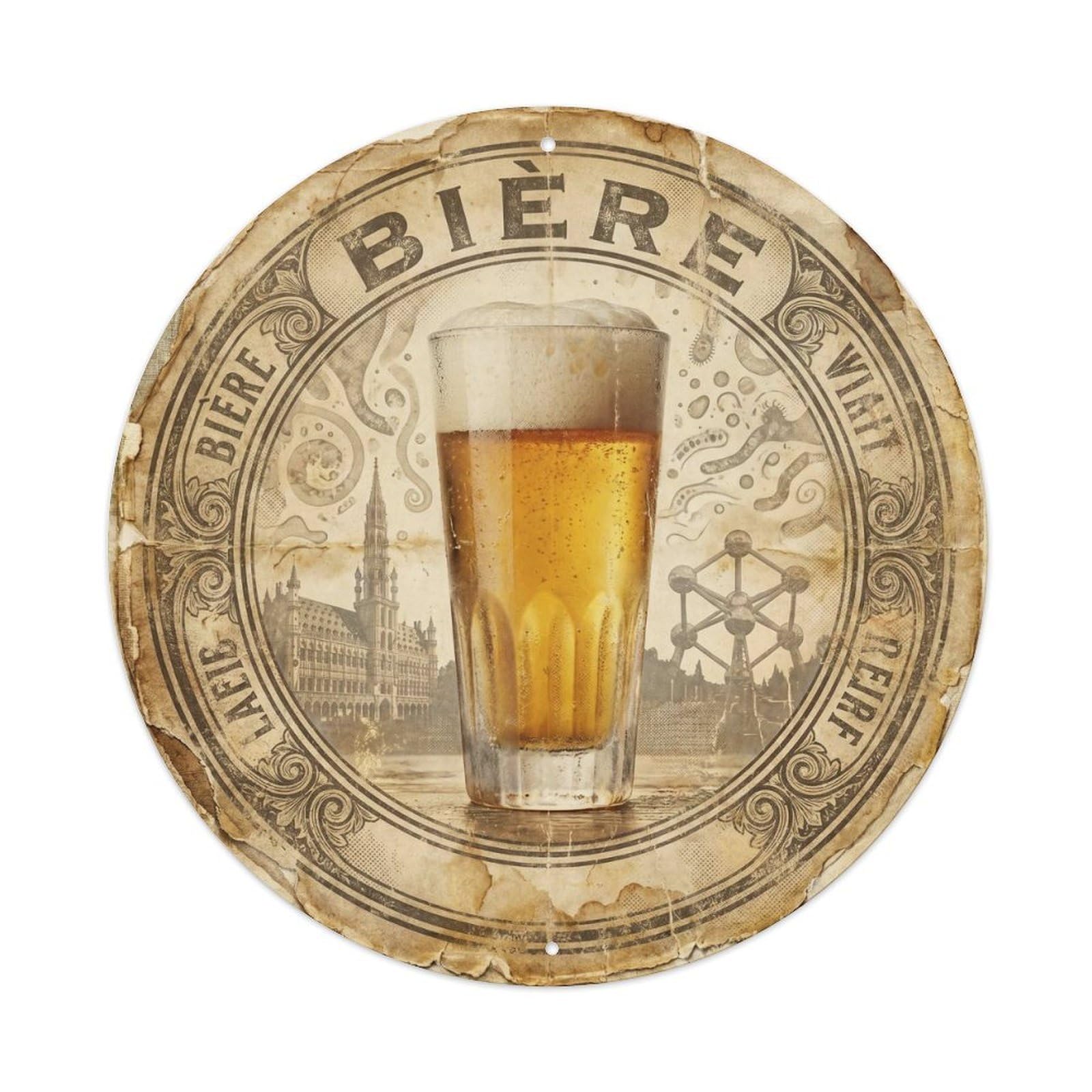 Classic Belgian Culture Craft Beer Brewery Beverage Metal Tin Sign