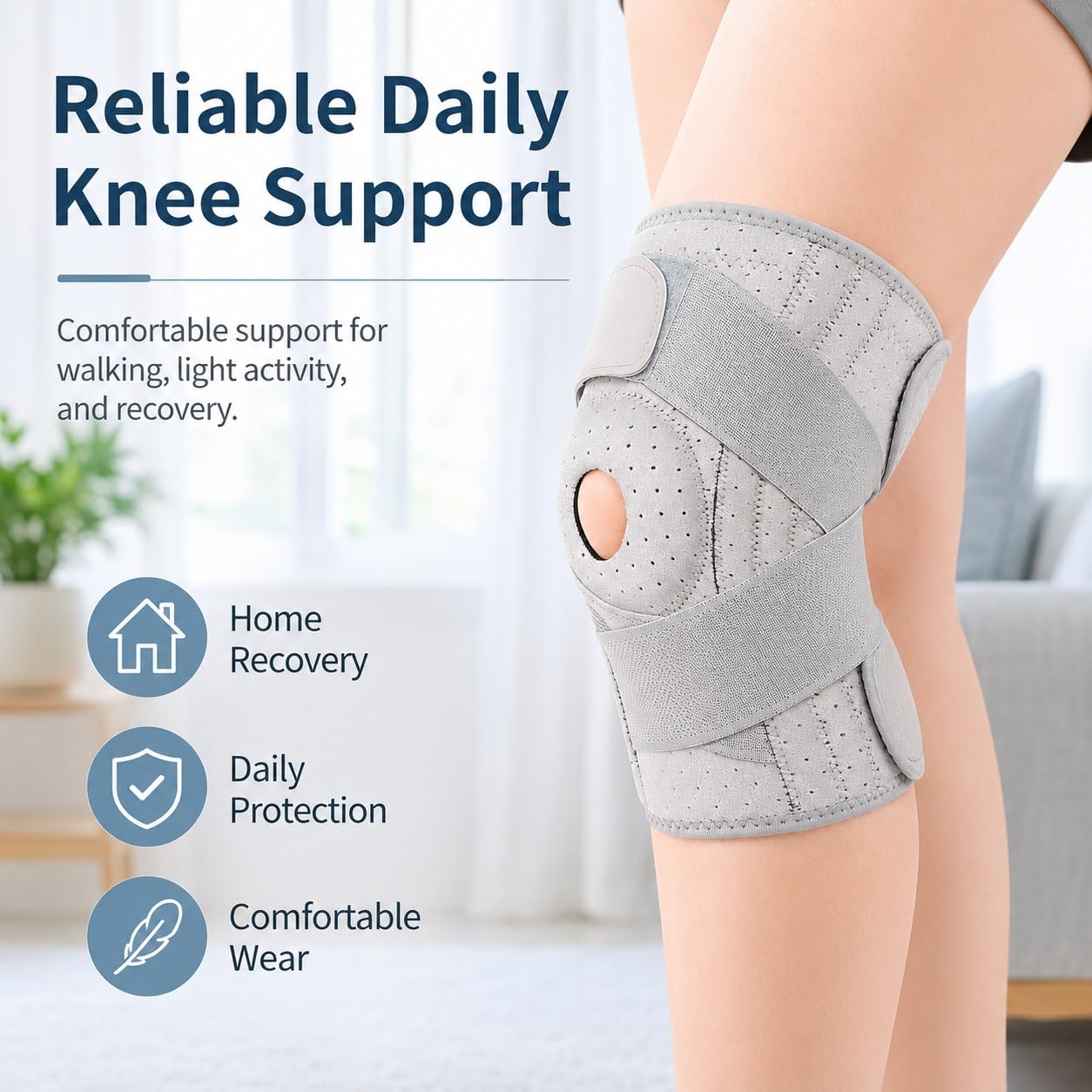 Rodillera para el dolor de rodilla para mujeres y hombres. Correa de soporte para el tendón rotuliano. Soporte de rodilla para rótula abierta, para desgarro de menisco, alivio de la artritis. Man