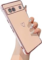 Vista 95 de ZTOFERA Funda diseñada para Google Pixel 7a, bonito diseño de corazones de amor con borde chapado y protección de lente de cámara, para Google Pixel