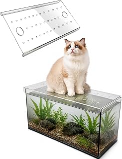 アクリル水槽蓋 水槽フタ 魚用カバー 飛び出し防止 通気孔付き カット可能 DIY 多サイズ対応 テラリウム保護ネット(70X20cm/27.6X7.9in)