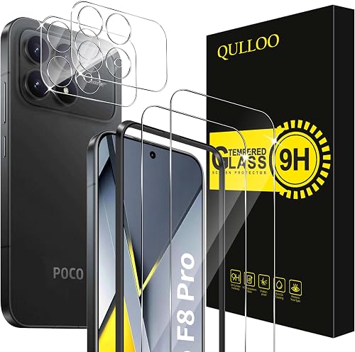 QULLOO Tempered Glass for Xiaomi Poco F8 Pro, 2 Pieces Sc…