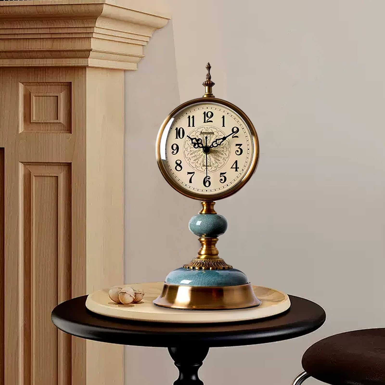 Vintage Tischuhr, Vintage Standuhr, Antik Silent tischuhr für Wohnzimmer | Klassische Nostalgie Tischuhr im Europäischen Stil, Tischuhren für Zuhause, Wohnzimmer, Schlafzimmer