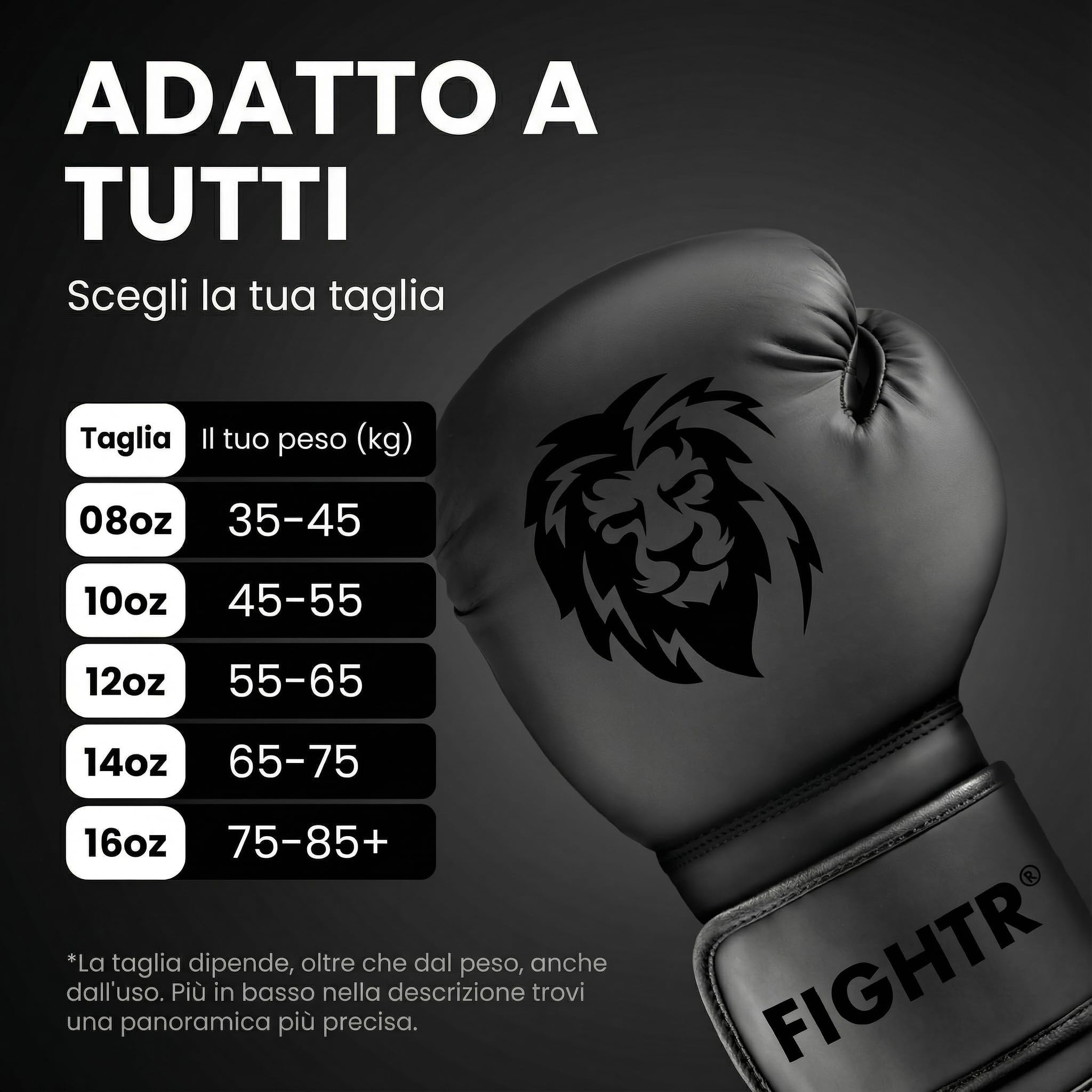FIGHTR® Guantoni da Boxe Massima Protezione Stabilità per Boxe MMA Muay Thai Kickboxing Taglie 8-16 oz Borsa Trasporto