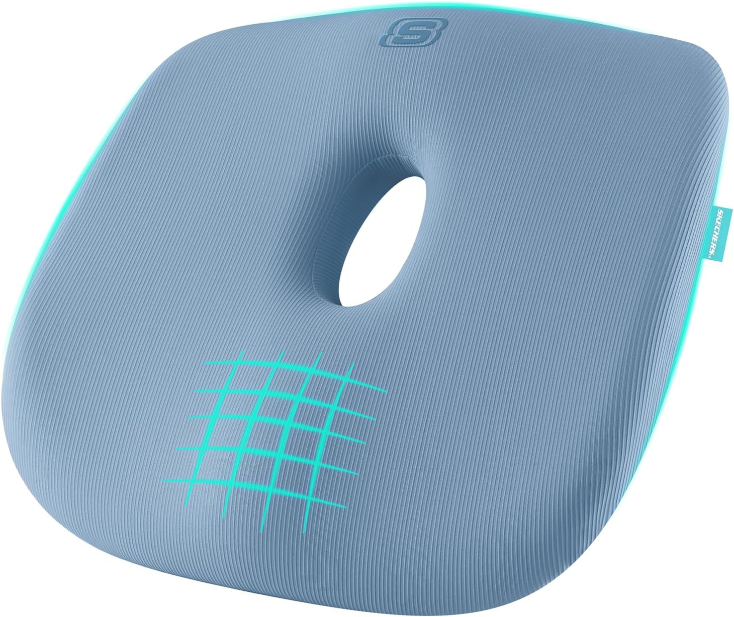 Skechers Seat Cushion Memory Foam,Donut Pillow Office Chair Cushion for Tailbone Pain Relief,Butt Pillow for Office Chair,Car seat Cushion,Long Sitting Office Workers,and Car Drivers,Blue