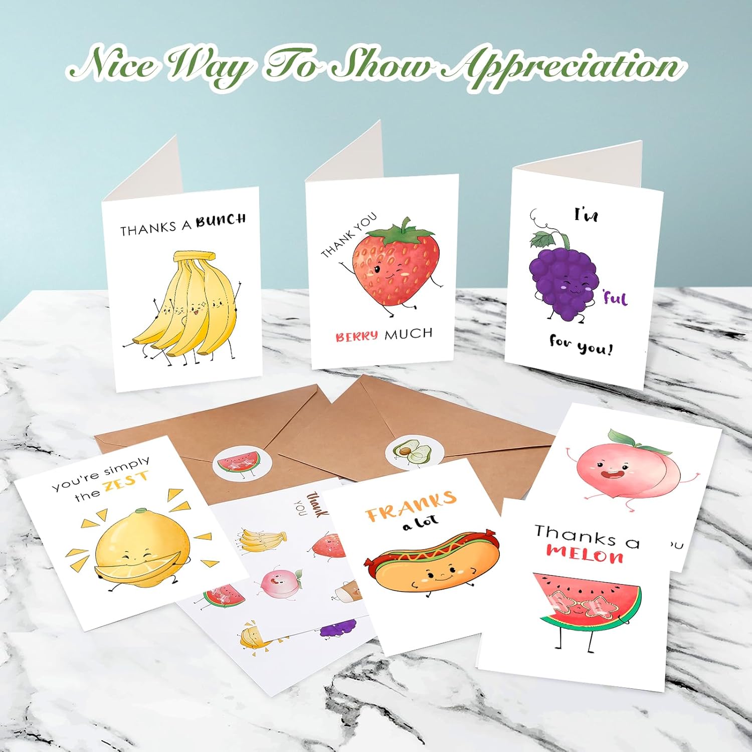 40 PCS Funny Thank You Cards with Envelopes, Blank Thank You Cards for Small Business, Cute Thank You Notes Cards Bulk for Kids Students, Thanks Greeting Cards for Wedding, Business, Birthday, Baby Shower - Image 3