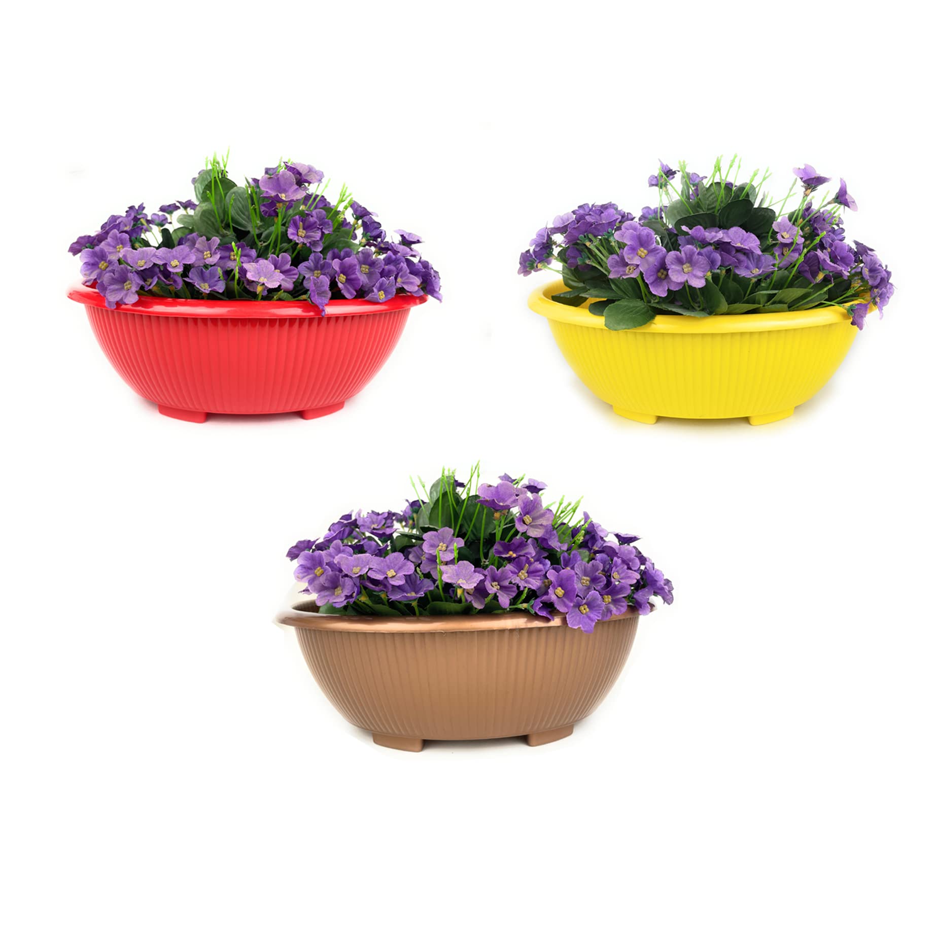 Go Hooked Plastic Gardening Bonsai Planters Pots (Multicolor) - Set of 3 (B09MM6NLZ3) Amazon Price History, Amazon Price Tracker