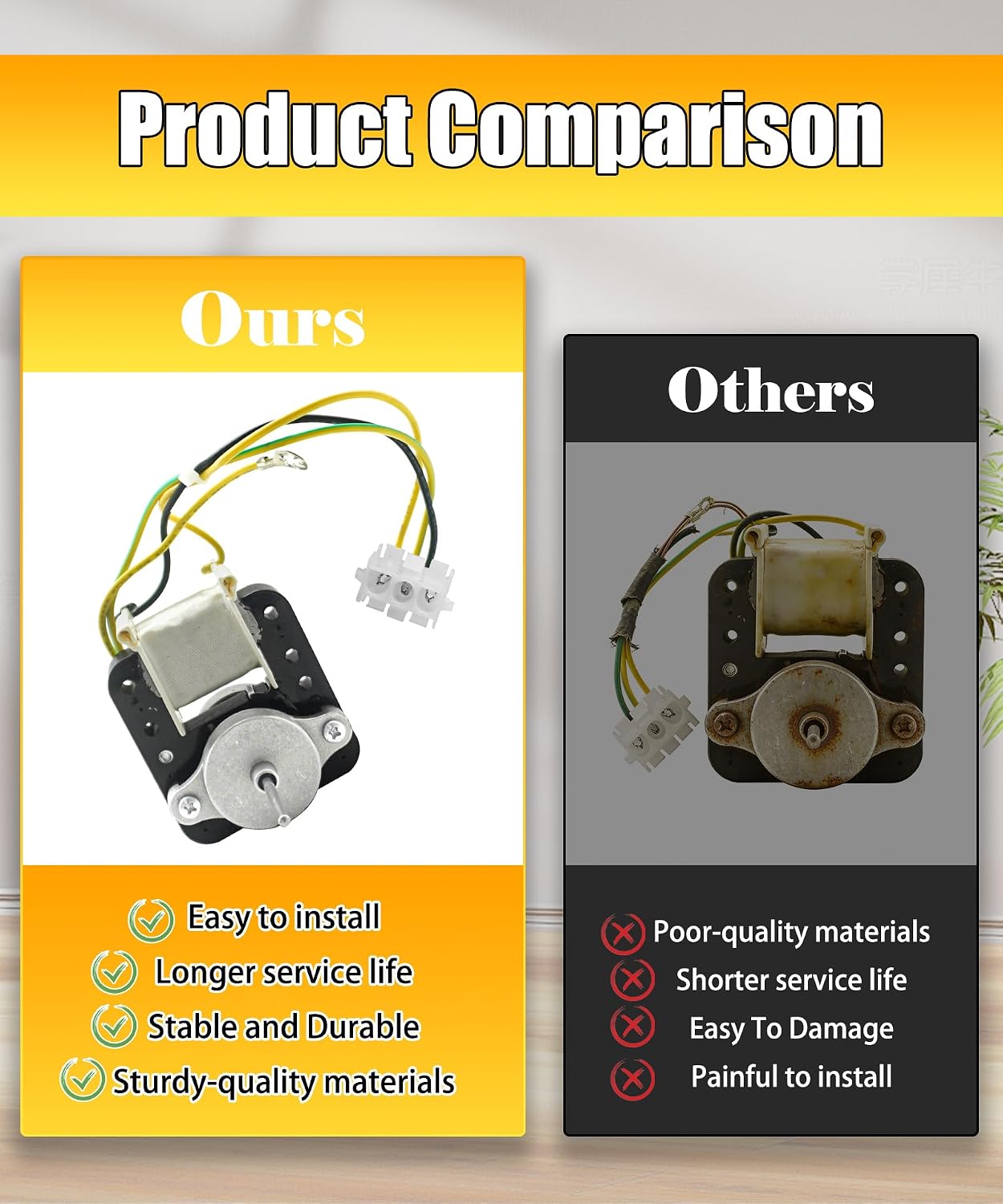 Upgraded WR60X10168 Refrigerator Condenser Fan Motor Fits for GE Hotpoint Kenmore Refrigerators, Replaces WR60X10018 WR60X10021 WR60X10028 WR60X10061 WR60X10153 PS967022 AP3855309