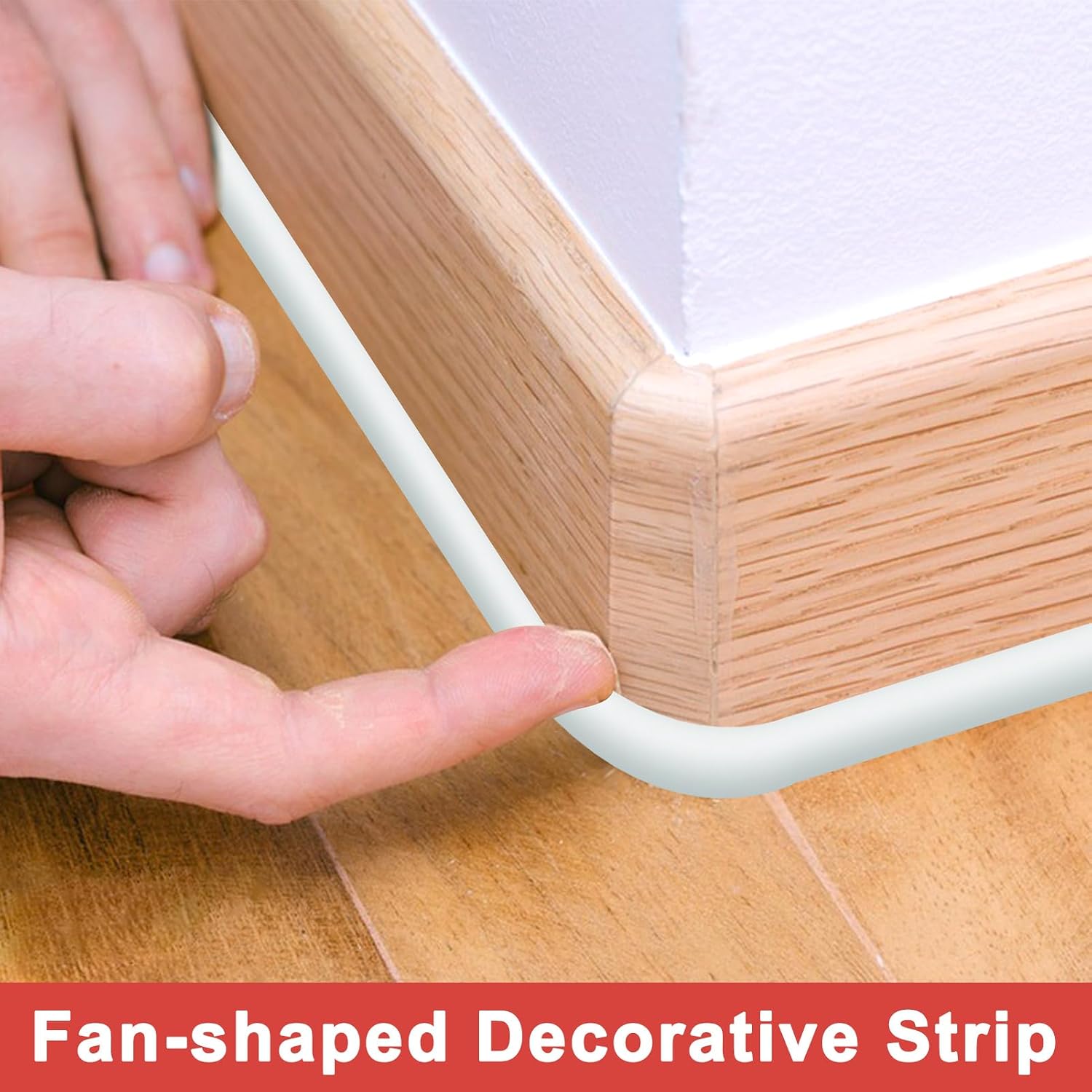 Flexible Quarter Round Molding Bendable Molding Trim,Peel Stick Silicone Caulk Strip,Shoe Molding for Floor Edge,Wall Corner,Staircase,Cabinet,Baseboard,Window Sill in Bathroom/Kitchen,236 Inch