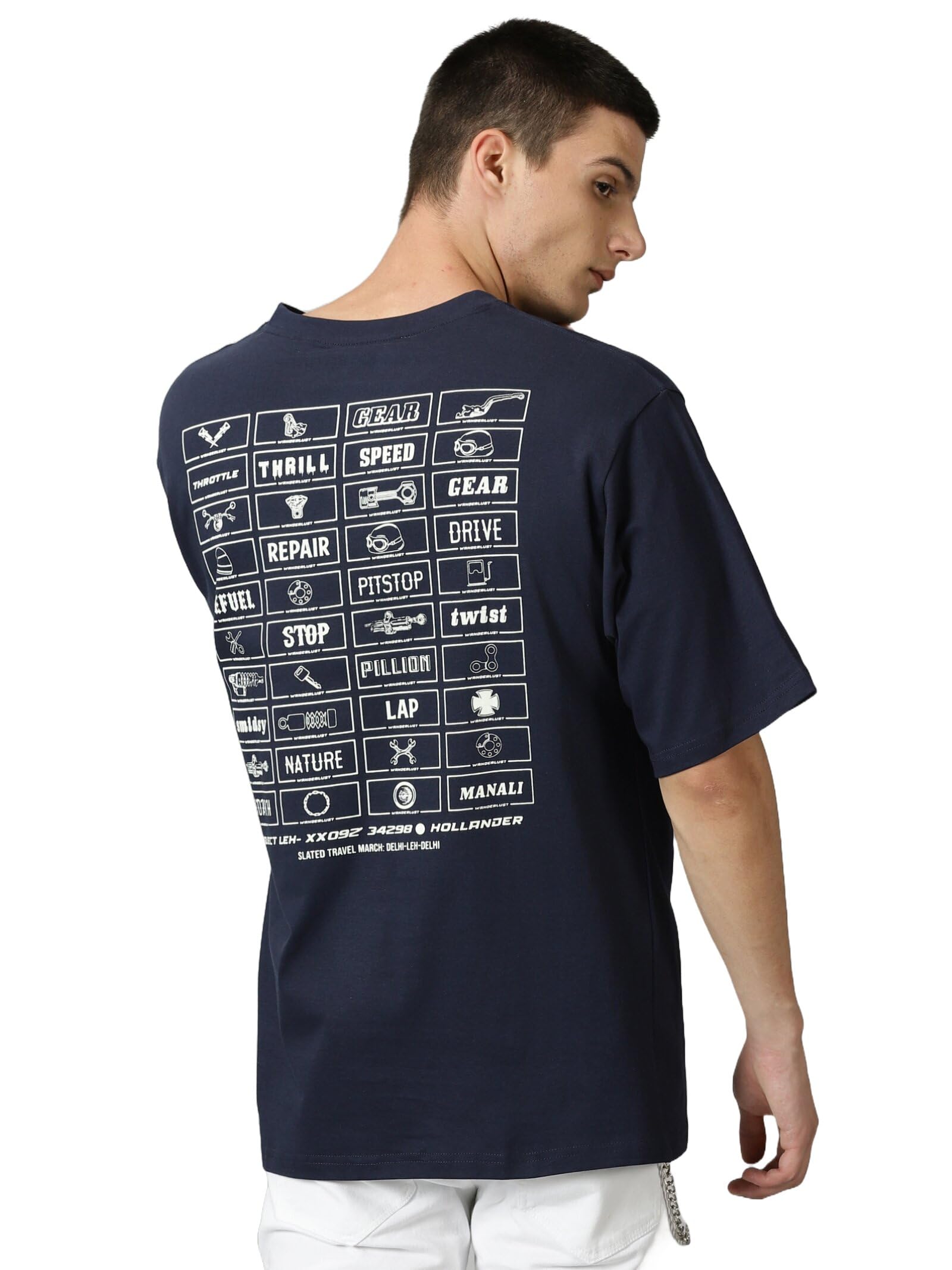 THE HOLLANDER Men's Short Sleeve Cotton Drop Shoulder Oversized Tshirt