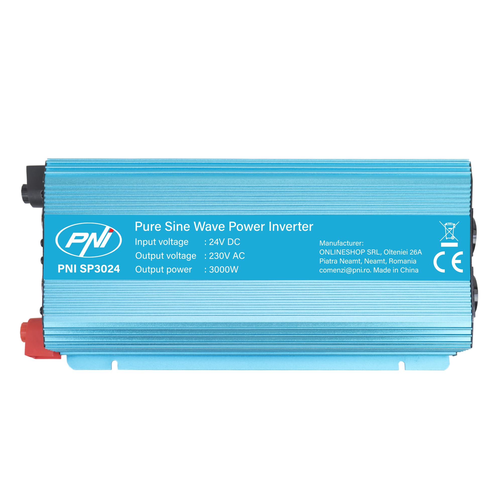 Inversor de tensión PNI SP3024 24V Fuente de alimentación 230V Salida 3000W Onda sinusoidal Pura
