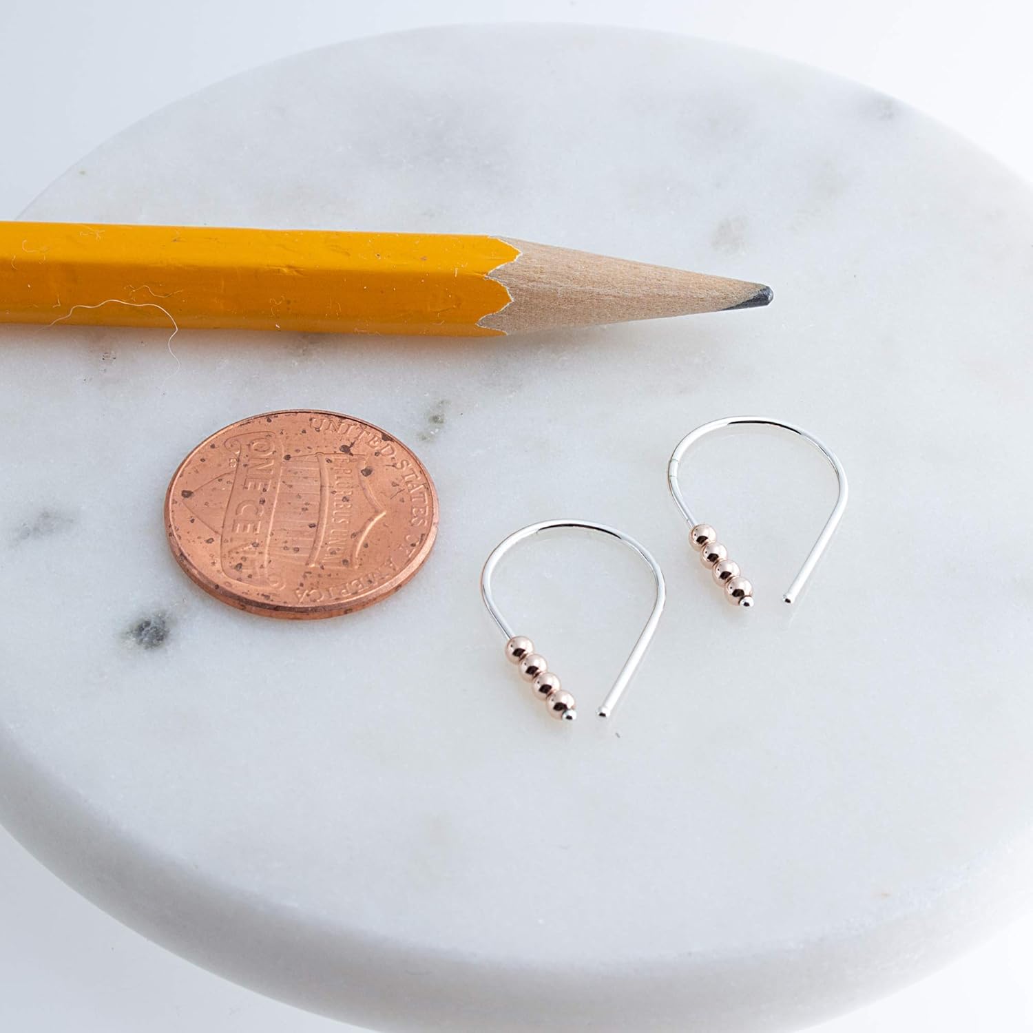 13mm Sterling Silver 20 GA Upside Down Hoop Earrings Teardrop Hypoallergenic Lightweight Wire Drop Dangle Threader Hoops for Women,