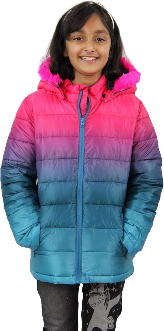 Kids Girls Jackets Cerise Faux Fur 