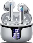 Wireless Earbuds, Bluetooth 5.4 Headphones, 50H Playback Deep Bass Stereo Ear Buds with LED Power Display Charging Case, IPX7 Waterproof in-Ear Earbuds for Smart Phone Laptop Computer Sports Rosa Gold