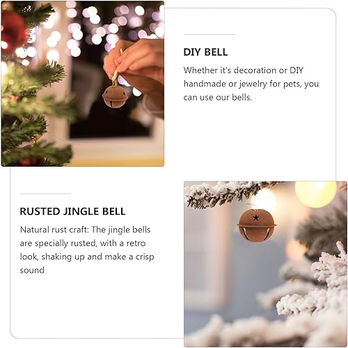 Miniatura 4 de Decoración rústica de campanas de estrella, 12 cascabeles de metal oxidado para Navidad