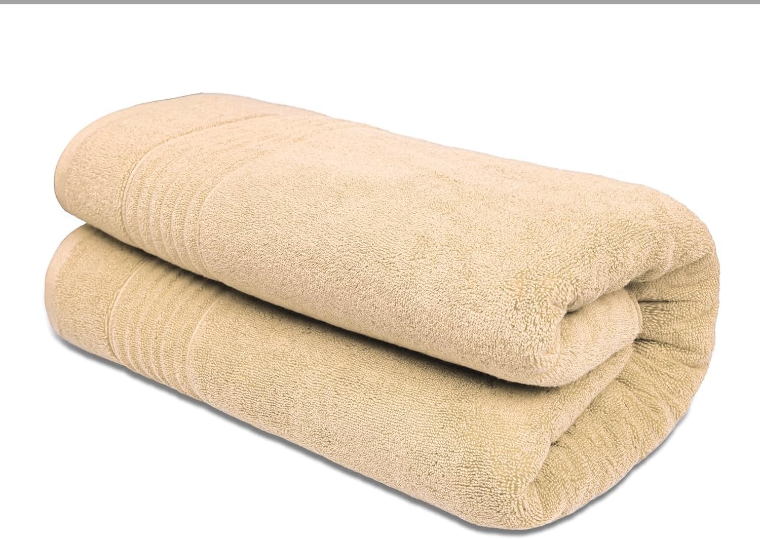 Textile Do Luxury Super Jumbo Bath Sheet (100 x 200 cm-700 GSM) 100% Egyptian Cotton Extra Lage Bath Sheet Towels (Latte, Cotton)