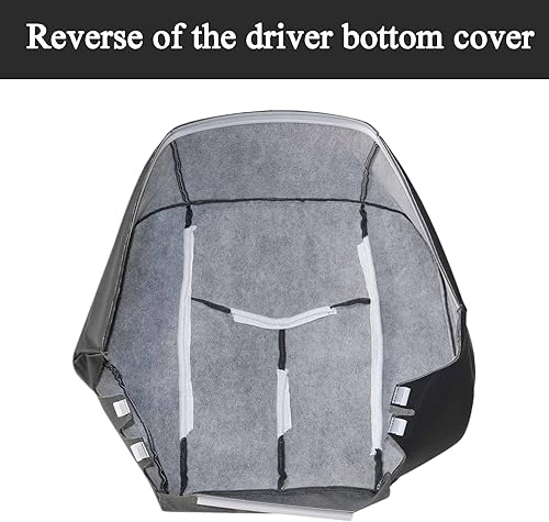 Miniatura 5 de NLQR Funda de repuesto para asiento delantero del lado del conductor, color gris oscuro y cojín de espuma inferior compatible con Chevy Silverado