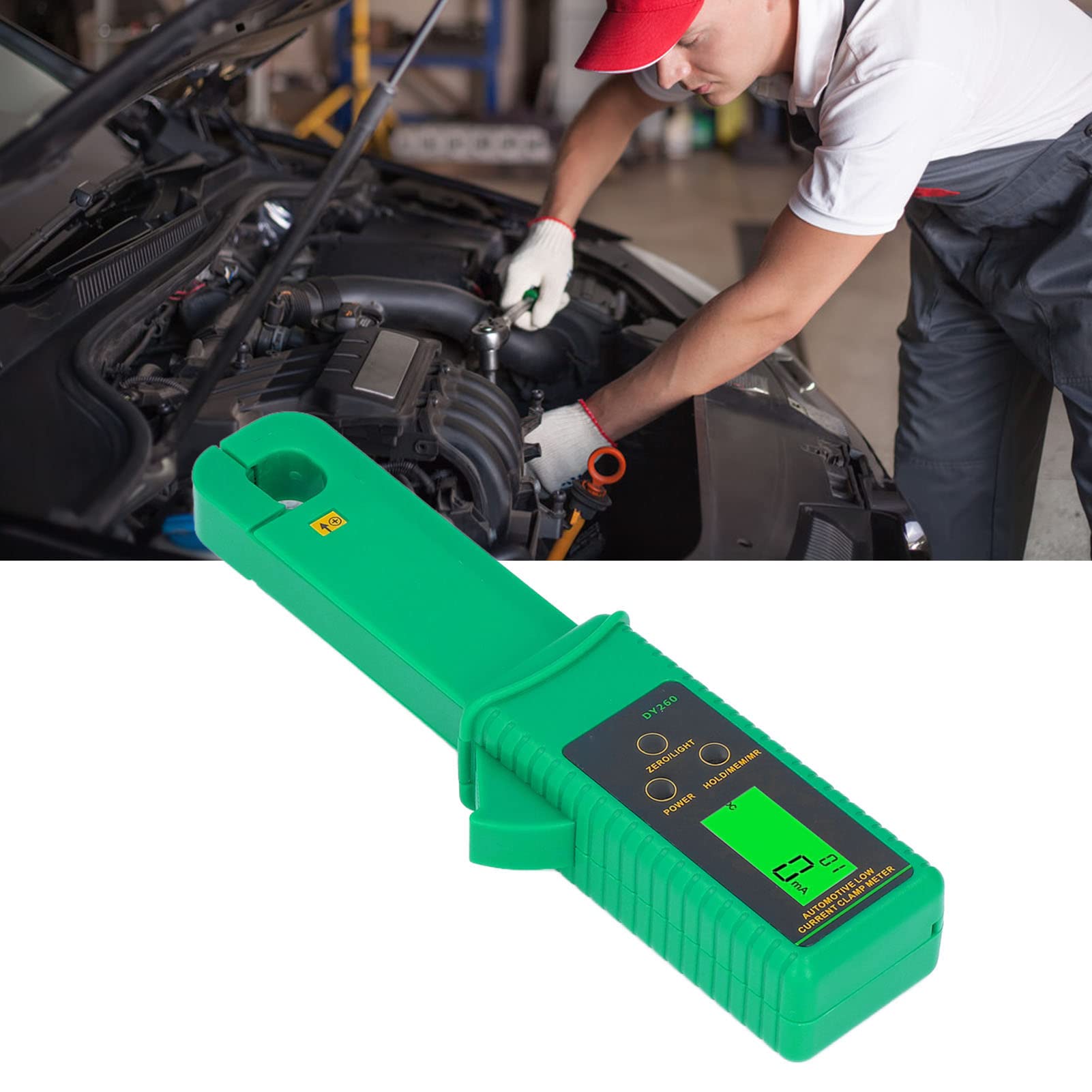 Fabater Pinza Amperometrica, 0mA 60A Tester di Corrente di Dispersione Portatile Senza Contatto e Anti-interferenza, Pinza Amperometrica AC DC a Bassa Corrente con 99 Set di Archiviazione Dati per il